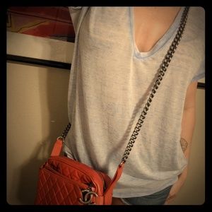 Express One Eleven Oversized V-neck Top XS/TP